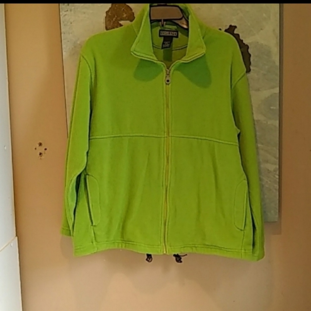 Lands End Green Zipper Jacket Size Small
